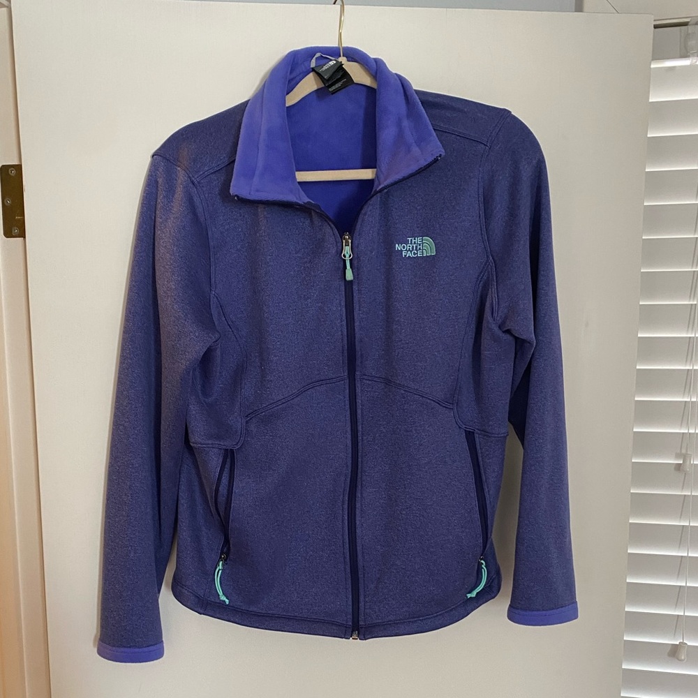 Women XL North Face Purple Jacket with Teal accents